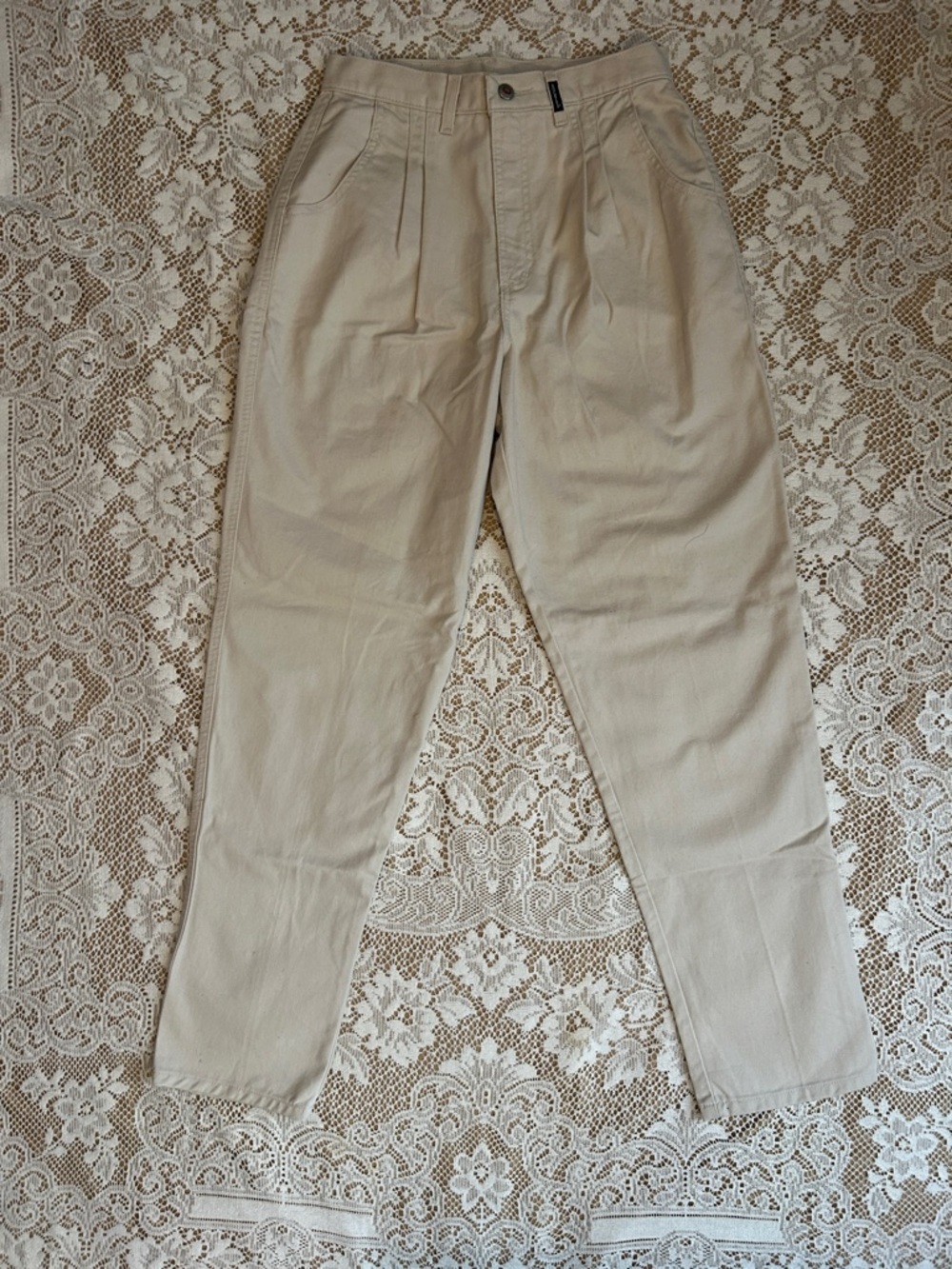 Rockies Vintage Pleated Western Jeans, Light Tan, Size 30